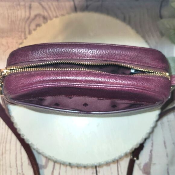 Kate Spade NY Kourtney Burgundy/Maroon/Wine Leather Camera Crossbody Bag - Picture 10 of 15